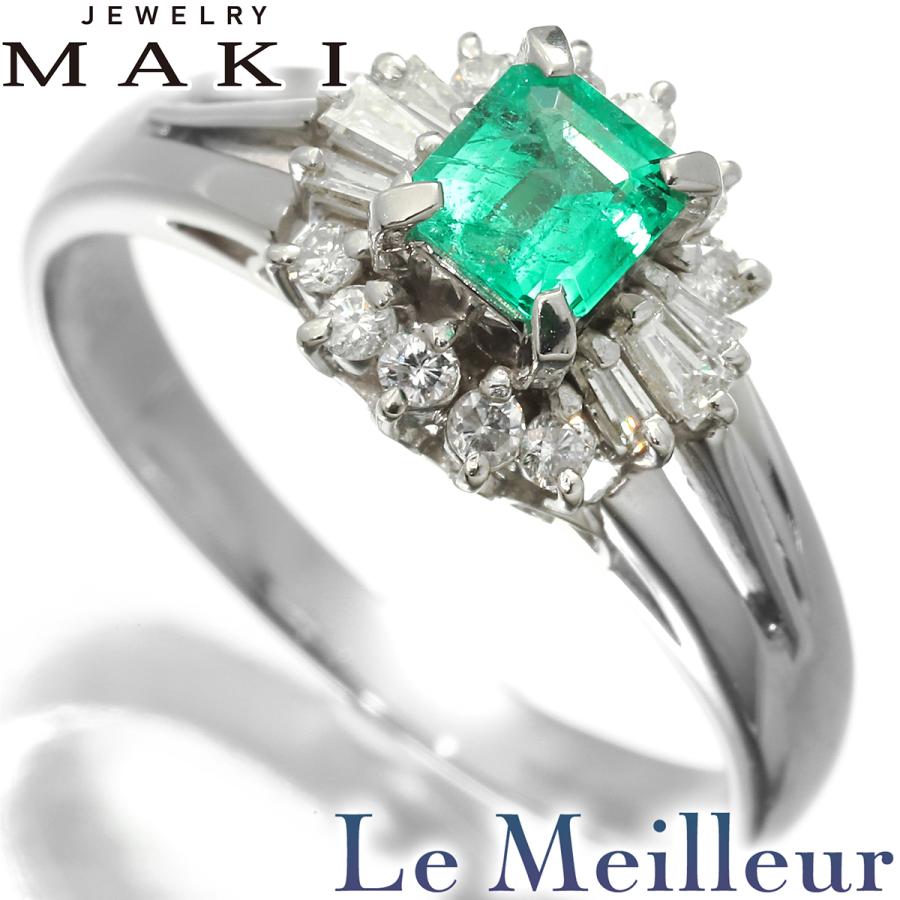 ジュエリーマキ リング 指輪 エメラルド 0.32ct ダイヤモンド 0.21ct