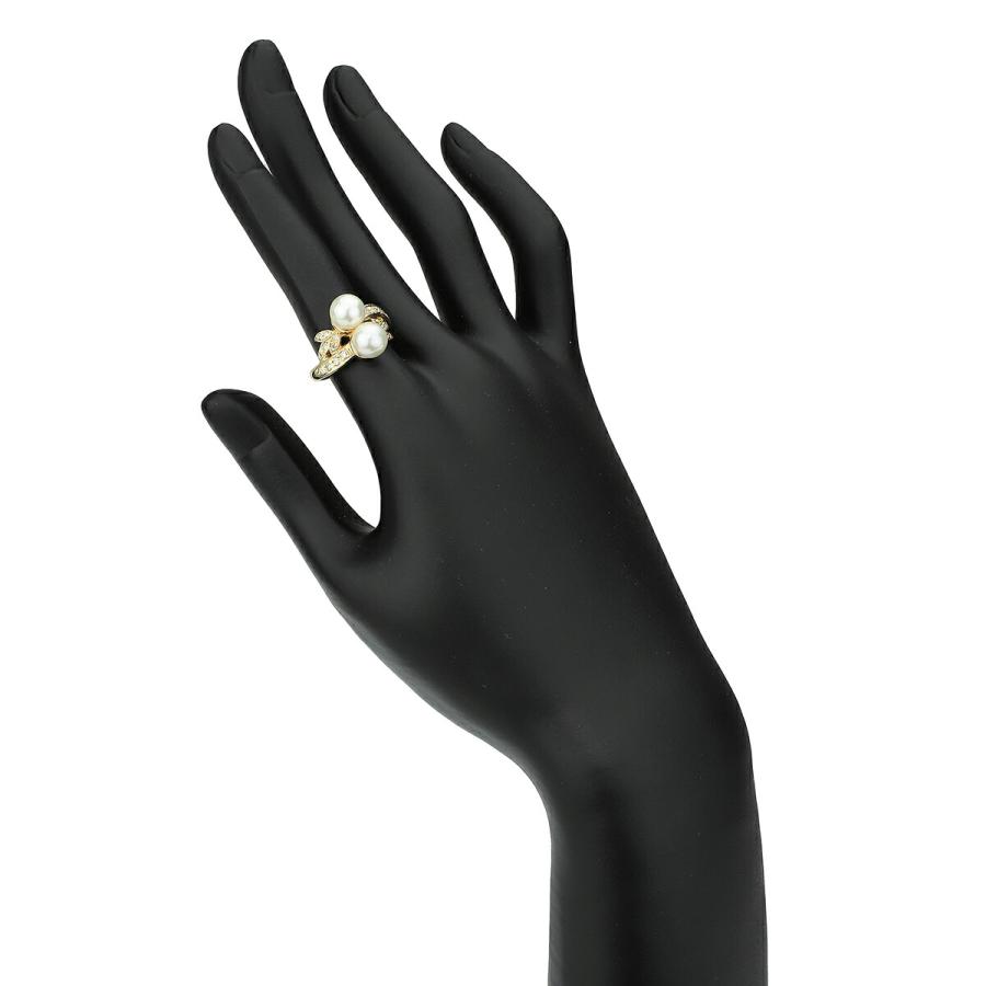 ジュエリーマキ パールリング アコヤ真珠 7.1mm ダイヤモンド 0.25ct