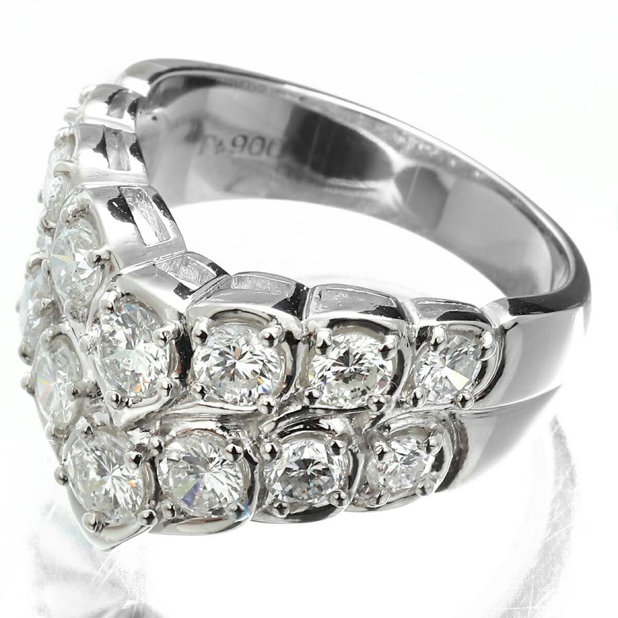 ティアラデザインリング 指輪 ダイヤモンド 1.523ct Pt900 11号 中古  