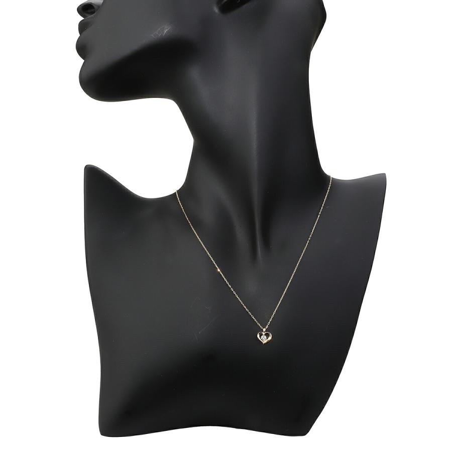 オープンハートデザインペンダントネックレス ダイヤモンド K18 中古  