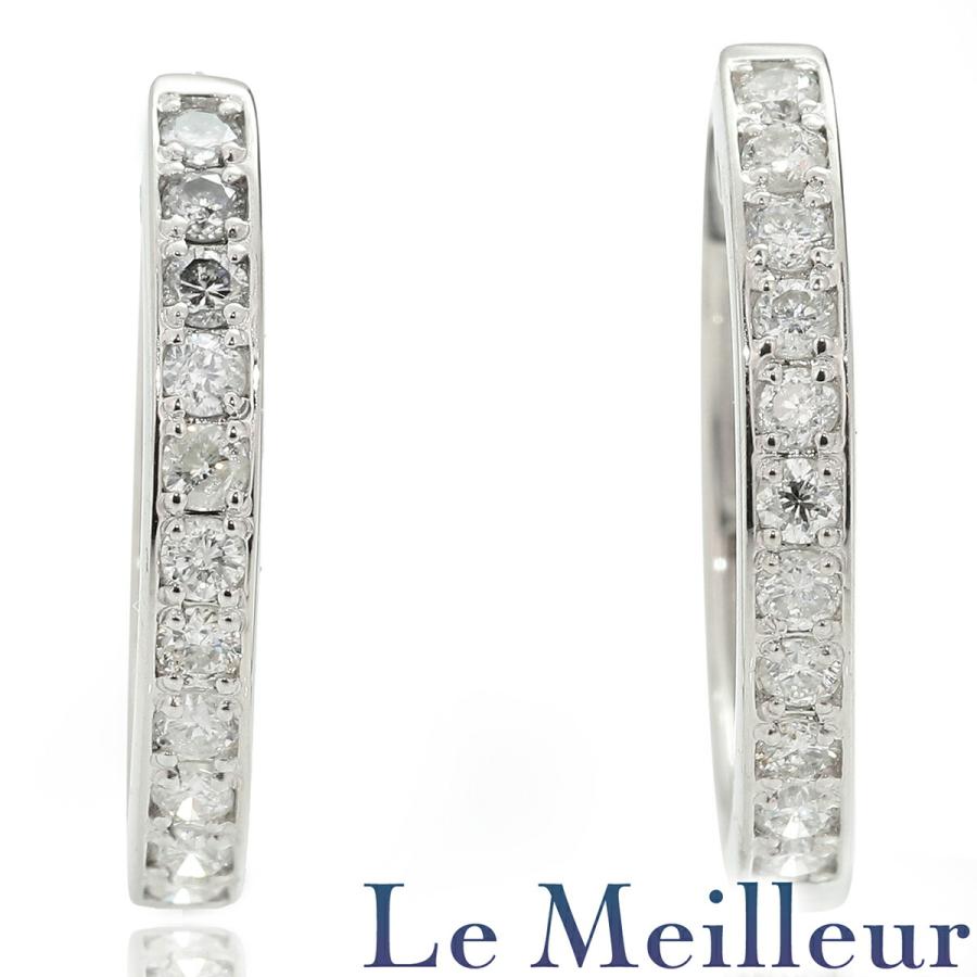 ミニフープピアス ダイヤモンド Pt950 中古 プレラブド 返品OK : Le  