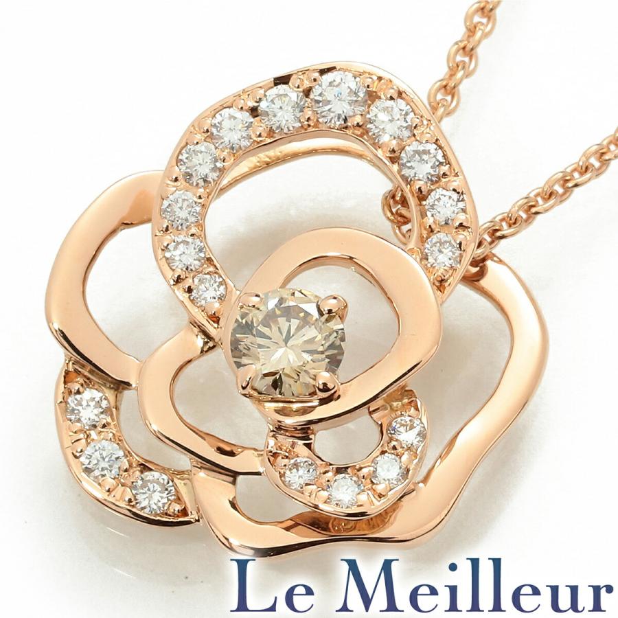 8*様 K18PG　薔薇モチーフ　ダイヤモンドペンダントトップ 　未使用品 ダイヤモンド 0.33ct ピンクゴールド K18PG 薔薇モチーフペンダント