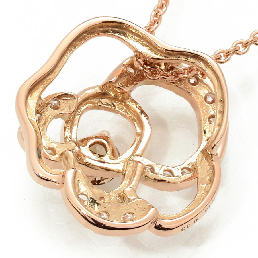 薔薇モチーフペンダントネックレス VSクラス ダイヤモンド 0.33ct K18 