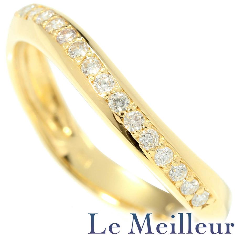 ダイヤモンド 0.24ct イエローゴールド K18YG リング 指輪 14号 中古  