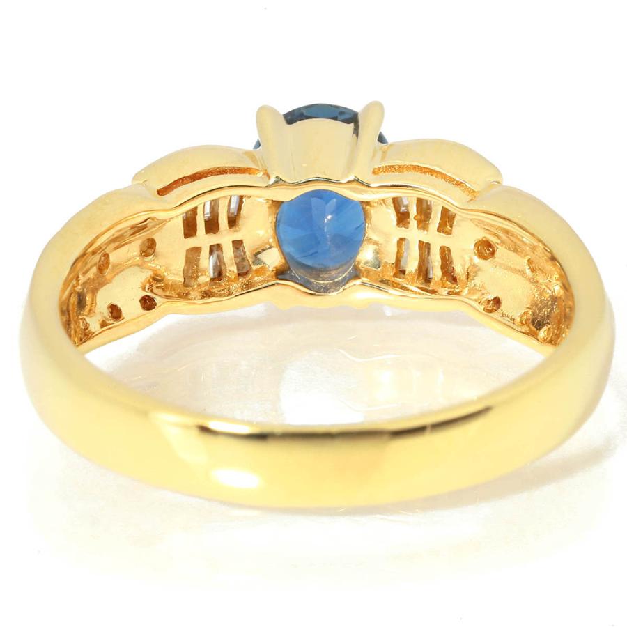 ブルーサファイア 0.99ct ダイヤモンド 0.44ct イエローゴールド K18YG 