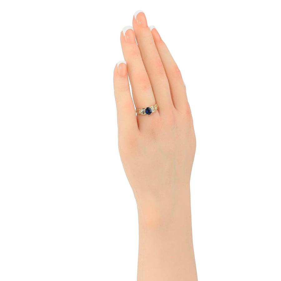 ブルーサファイア 0.99ct ダイヤモンド 0.44ct イエローゴールド K18YG 