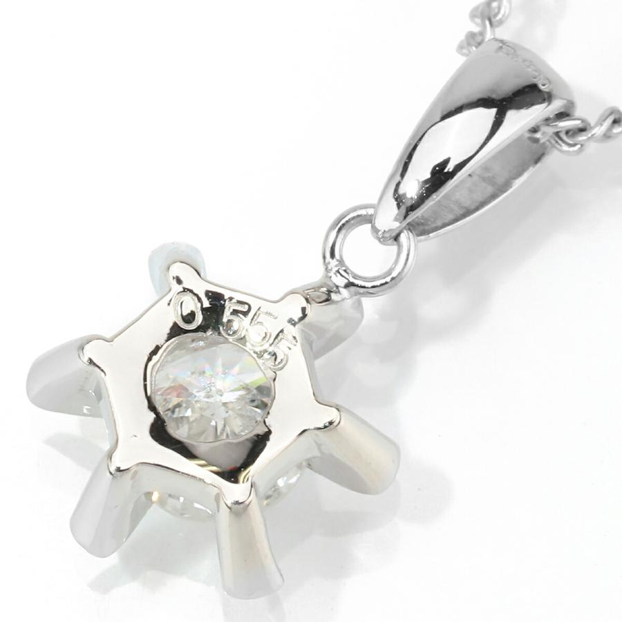 1粒ペンダントネックレス GOOD I1 Gカラー ダイヤモンド 0.55ct 