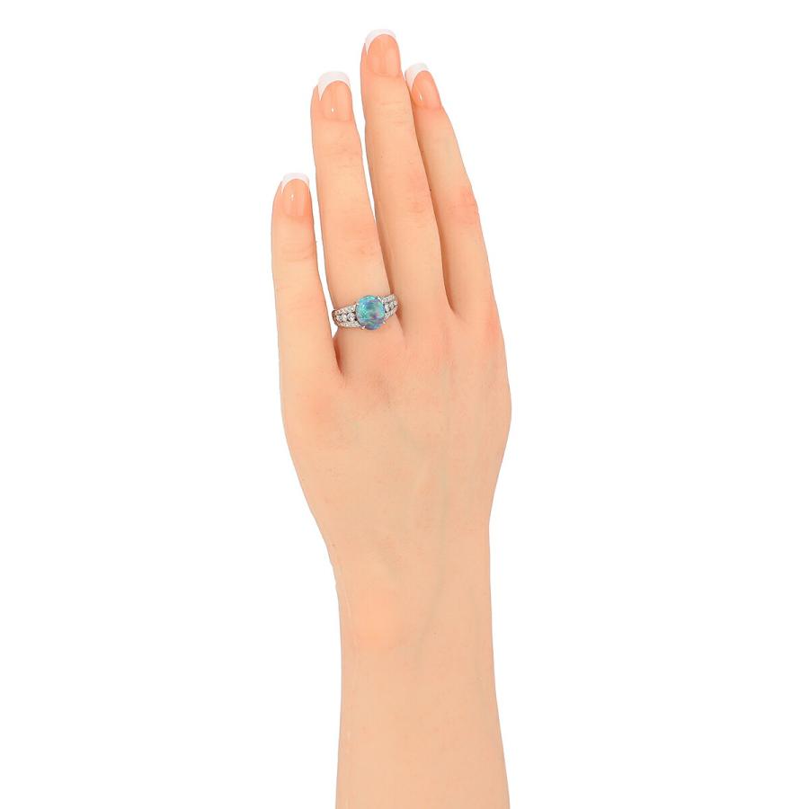 ブラックオパール 2.69ct ダイヤモンド 0.45ct プラチナ Pt900 ピアス 