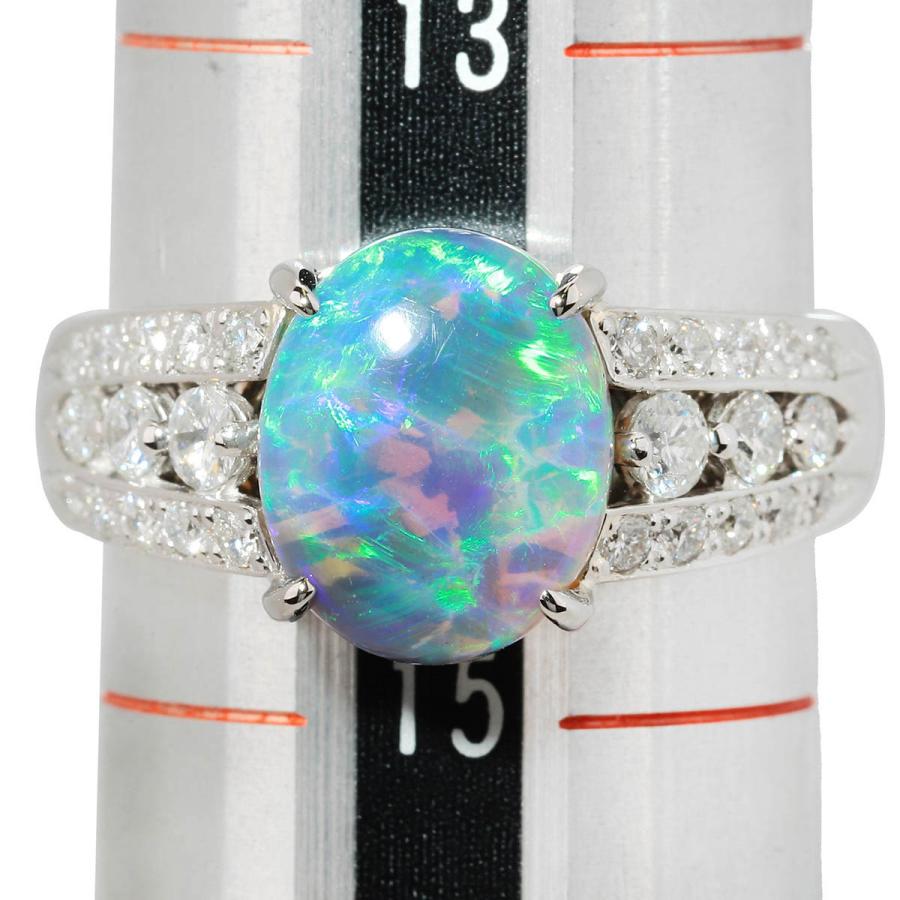 ブラックオパール 2.69ct ダイヤモンド 0.45ct プラチナ Pt900 ピアス 