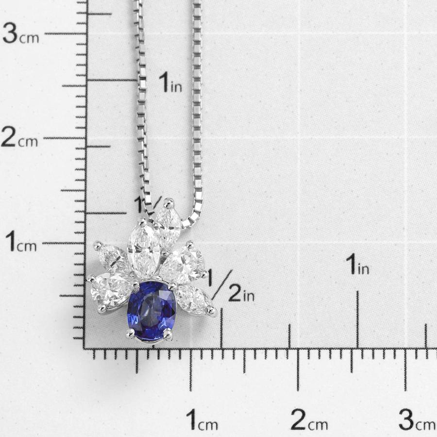 ペンダントネックレス サファイア 0.56ct ダイヤモンド 0.87ct 