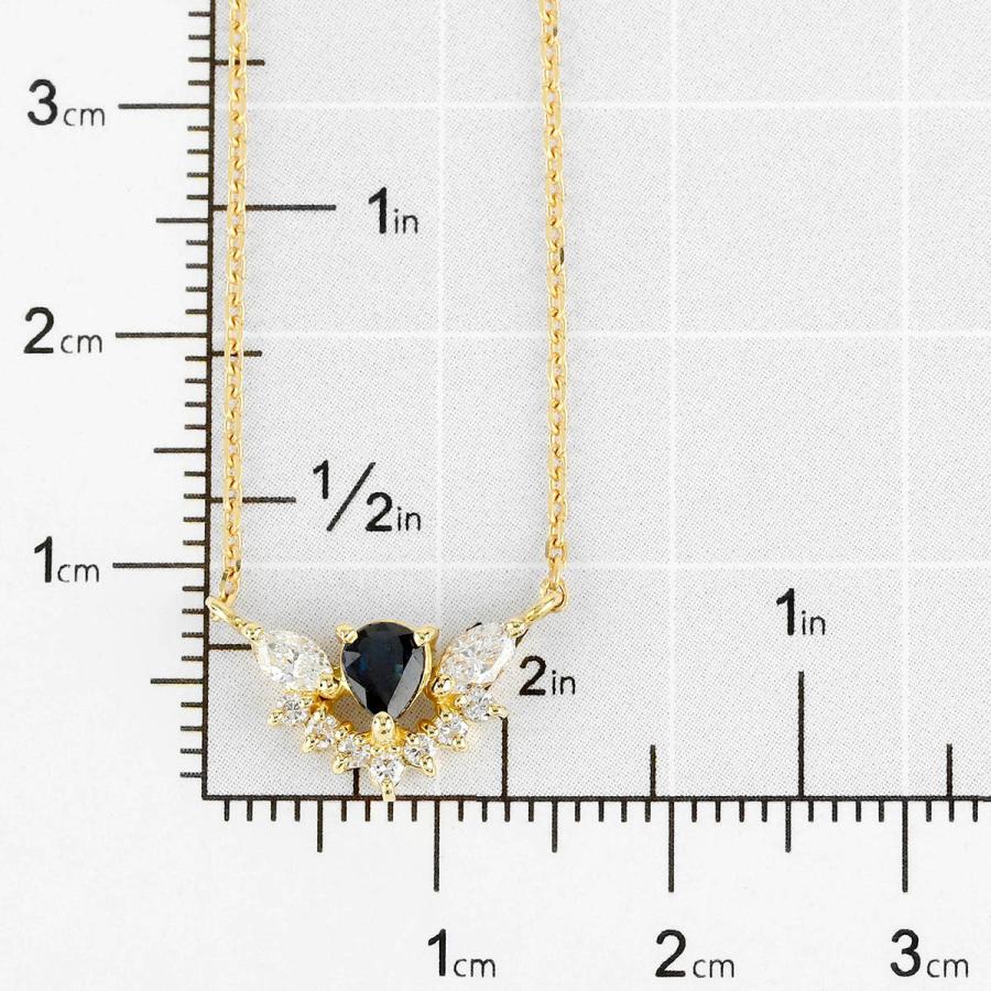 サファイア 0.23ct ダイヤモンド 0.28ct イエローゴールド K18YG 
