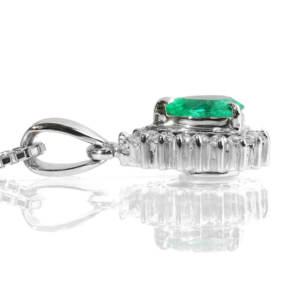 エメラルド 0.47ct ダイヤモンド プラチナ Pt900 ドロップモチーフ 
