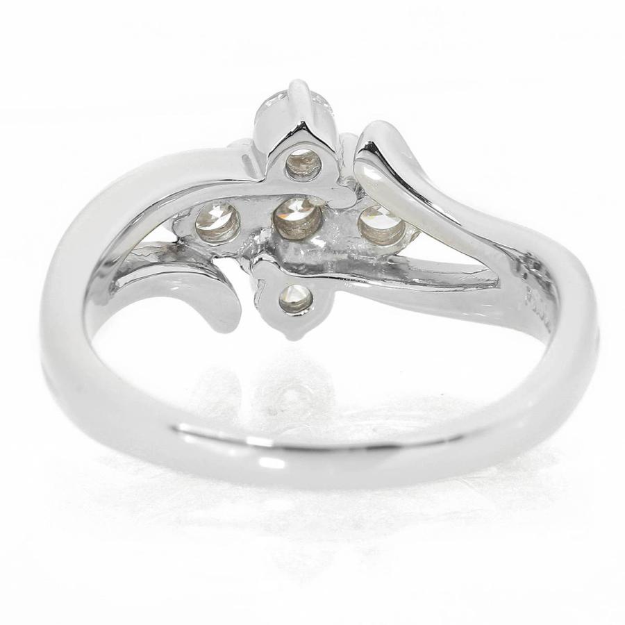 ダイヤモンド 0.5ct プラチナ Pt1000 フラワーモチーフ リング 12号 