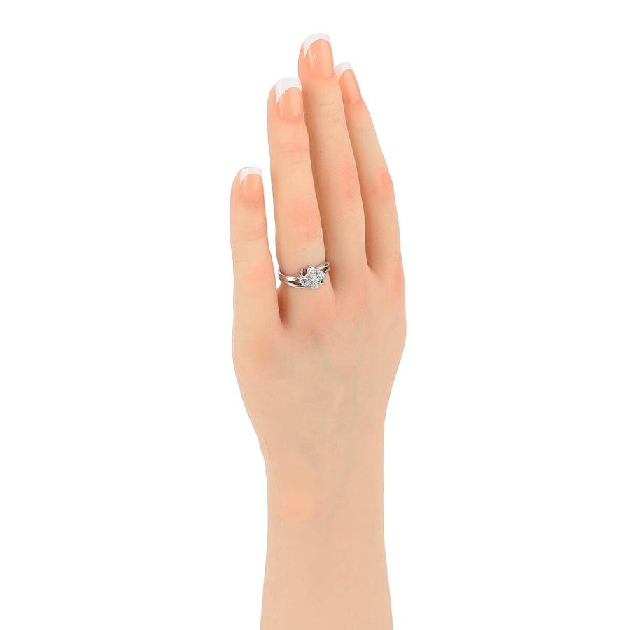 ダイヤモンド 0.5ct プラチナ Pt1000 フラワーモチーフ リング 12号 