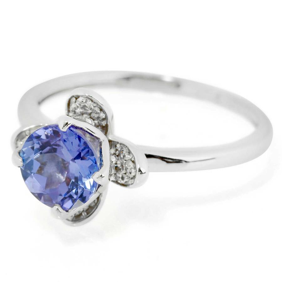 タンザナイト 1.05ct ダイヤモンド プラチナ Pt900 フラワーモチーフ