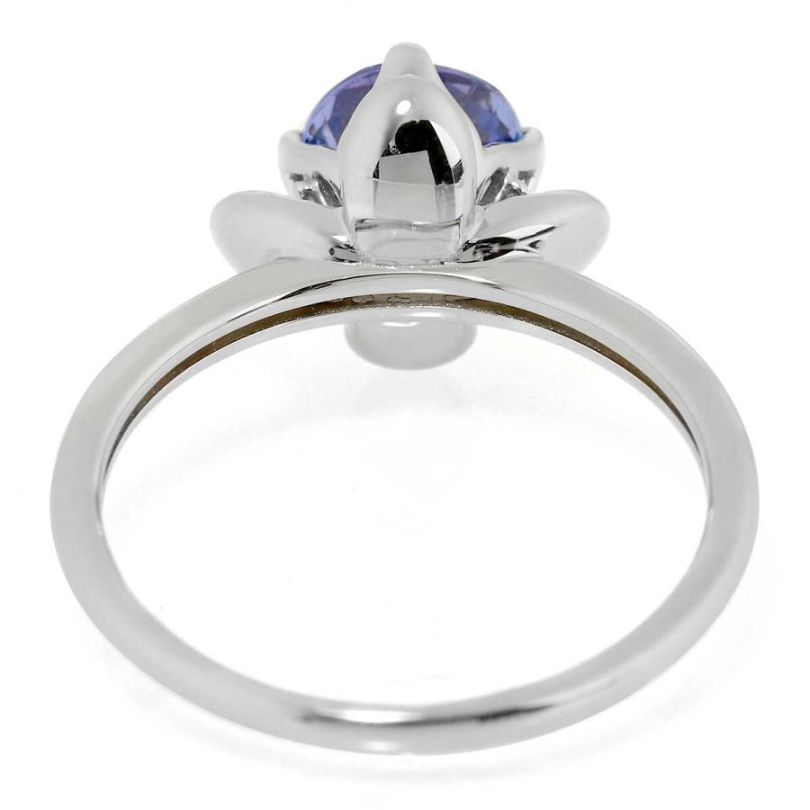 タンザナイト 1.05ct ダイヤモンド プラチナ Pt900 フラワーモチーフ