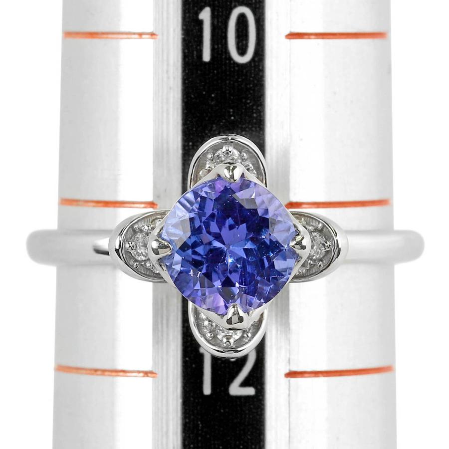 タンザナイト 1.05ct ダイヤモンド プラチナ Pt900 フラワーモチーフ 
