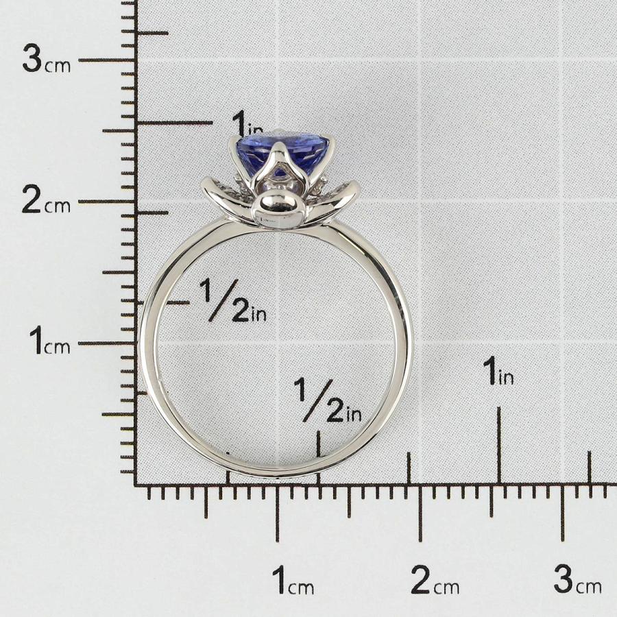 タンザナイト 1.05ct ダイヤモンド プラチナ Pt900 フラワーモチーフ 