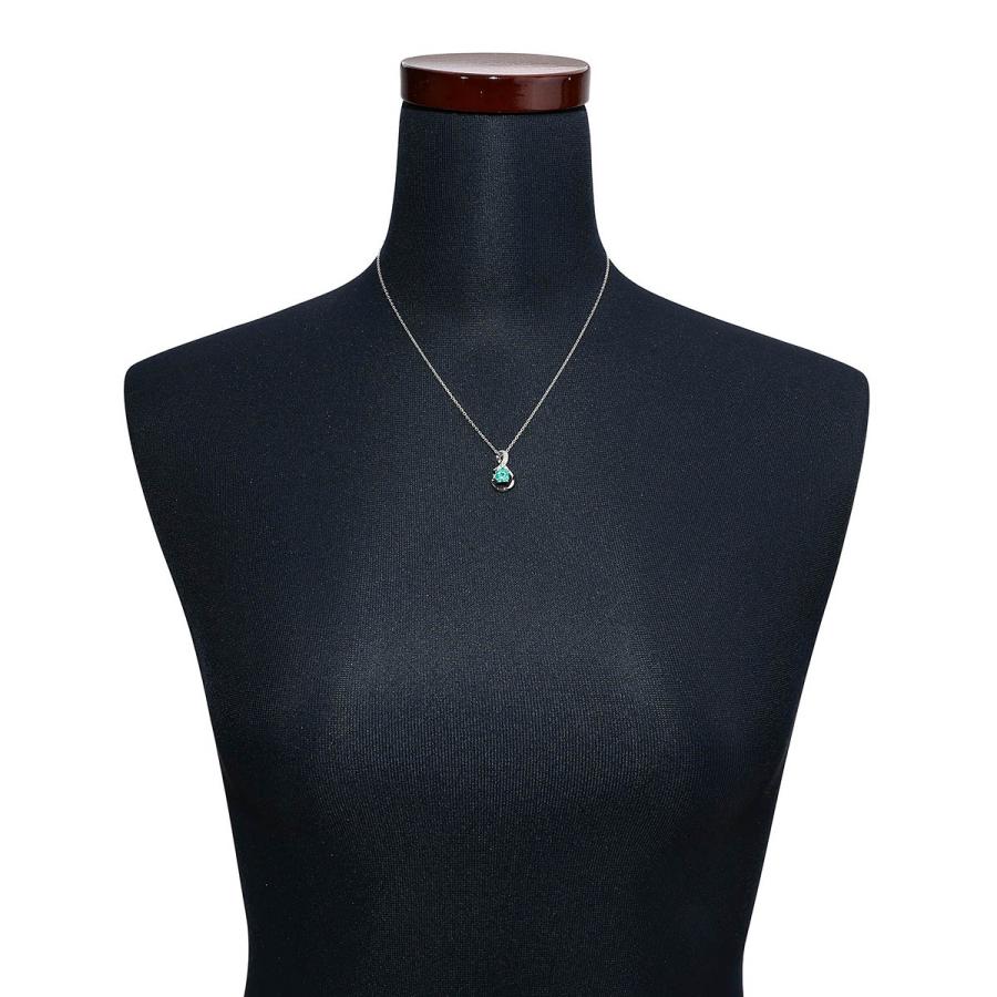 エメラルド 0.76ct ダイヤモンド プラチナ Pt900 ペンダントネックレス 