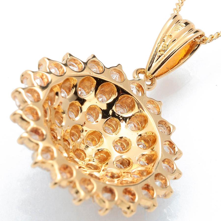 フラワーモチーフ ペンダントネックレス ダイヤモンド 1ct イエロー