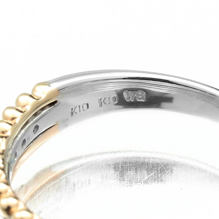 トリプルカラー ハーフエタニティリング 指輪 ダイヤモンド 0.25ct K10  