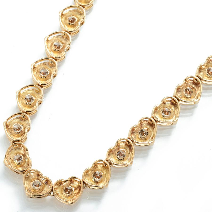 ハートチェーンネックレス ダイヤモンド 4ct K18 中古 返品OK : Le 