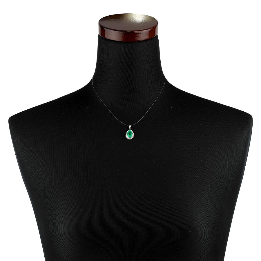 ペンダントトップ エメラルド 2.29ct ダイヤモンド 0.3ct プラチナ 