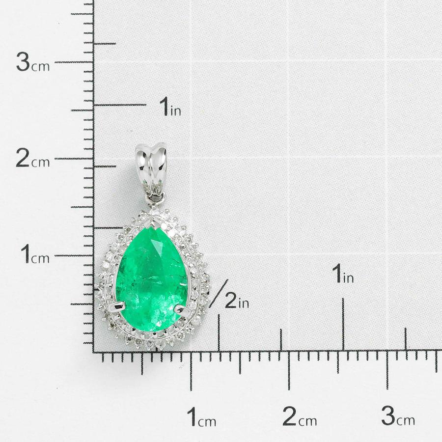 ペンダントトップ エメラルド 2.29ct ダイヤモンド 0.3ct プラチナ 
