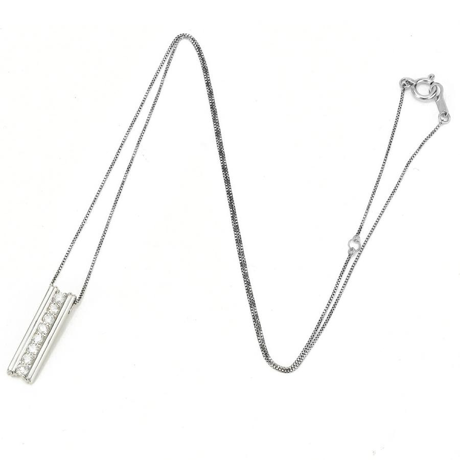 ダイヤモンド 0.3ct プラチナ Pt900 Iラインネックレス 8P  新品仕上済 中古 返品OK RE-PRICE |  | 05
