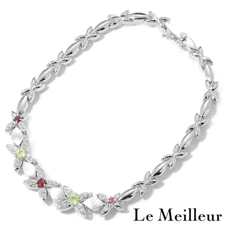 K14WG ペリドット　　ブレスレット ブレスレット ルビー ペリドット 0.21ct ホワイトゴールド K14WG 中古