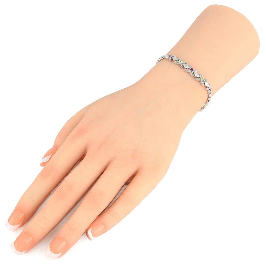K14WG ペリドット　　ブレスレット ブレスレット ルビー ペリドット 0.21ct ホワイトゴールド K14WG 中古