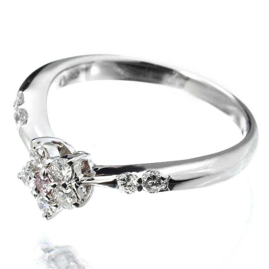 ダイヤモンド 0.31ct プラチナ Pt900 フラワーデザインリング 9号 指輪