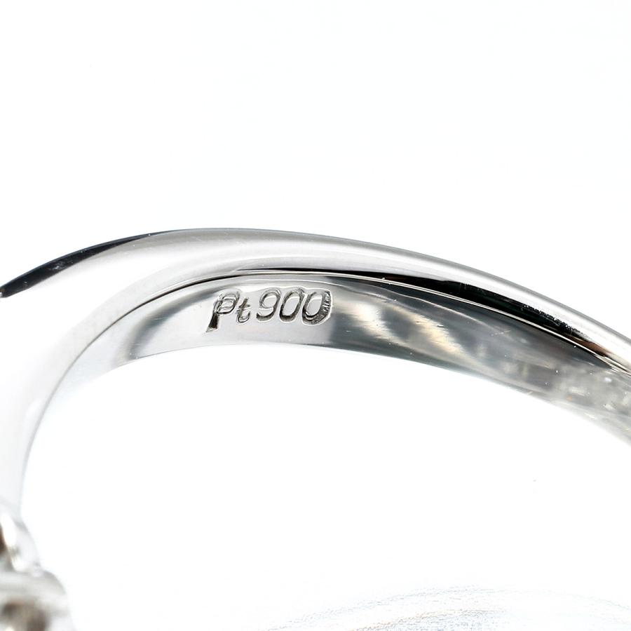 ダイヤモンド 0.31ct プラチナ Pt900 フラワーデザインリング 9号 指輪 