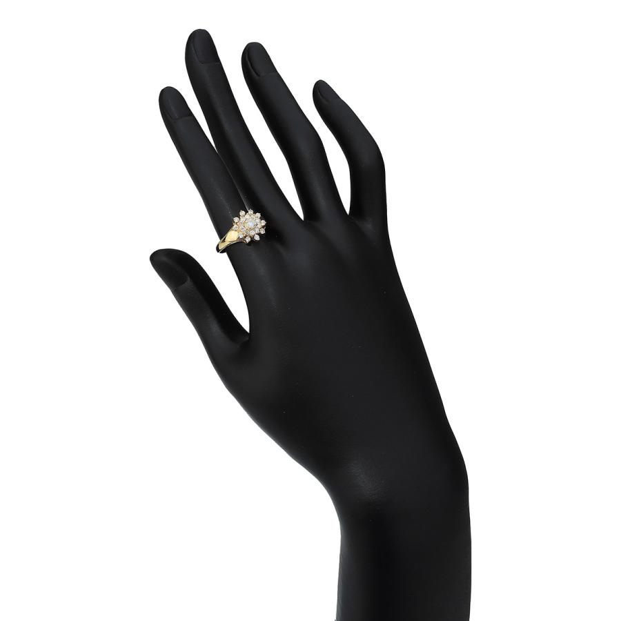 フラワーデザインリング 指輪 ダイヤモンド 0.5ct K18 13号 中古  