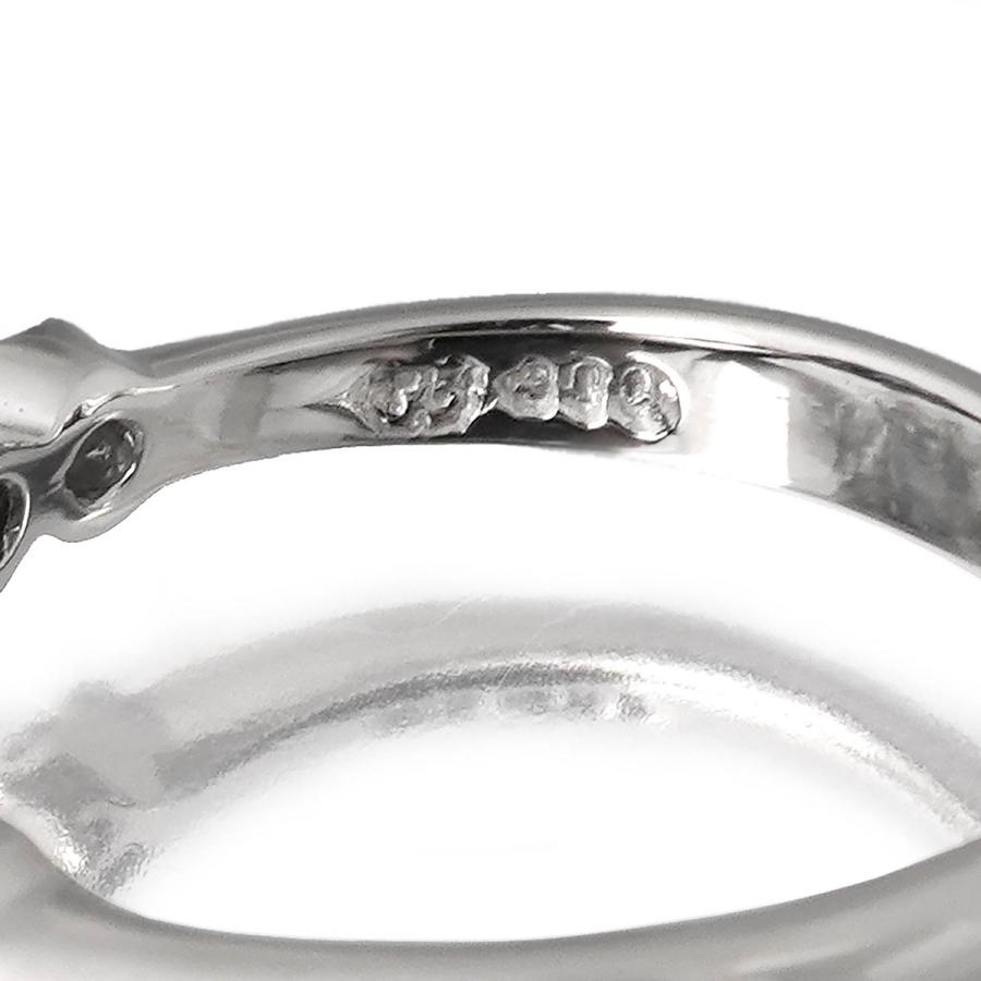リング 指輪 サファイア 0.43ct ダイヤモンド Pt900 4号 中古 