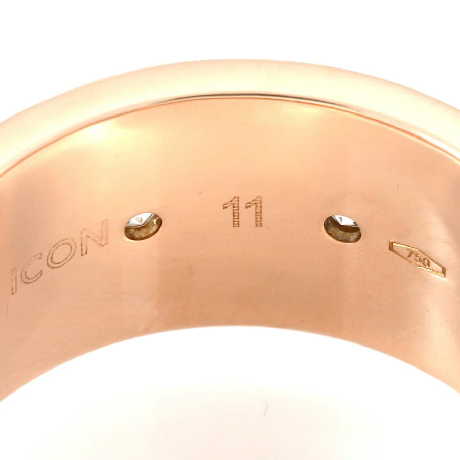 GUCCI アイコンダイヤリング K18 ピンクゴールド 12号 GUCCI グッチ アイコン Au750 ダイヤ付きピンクゴールドリング 12号