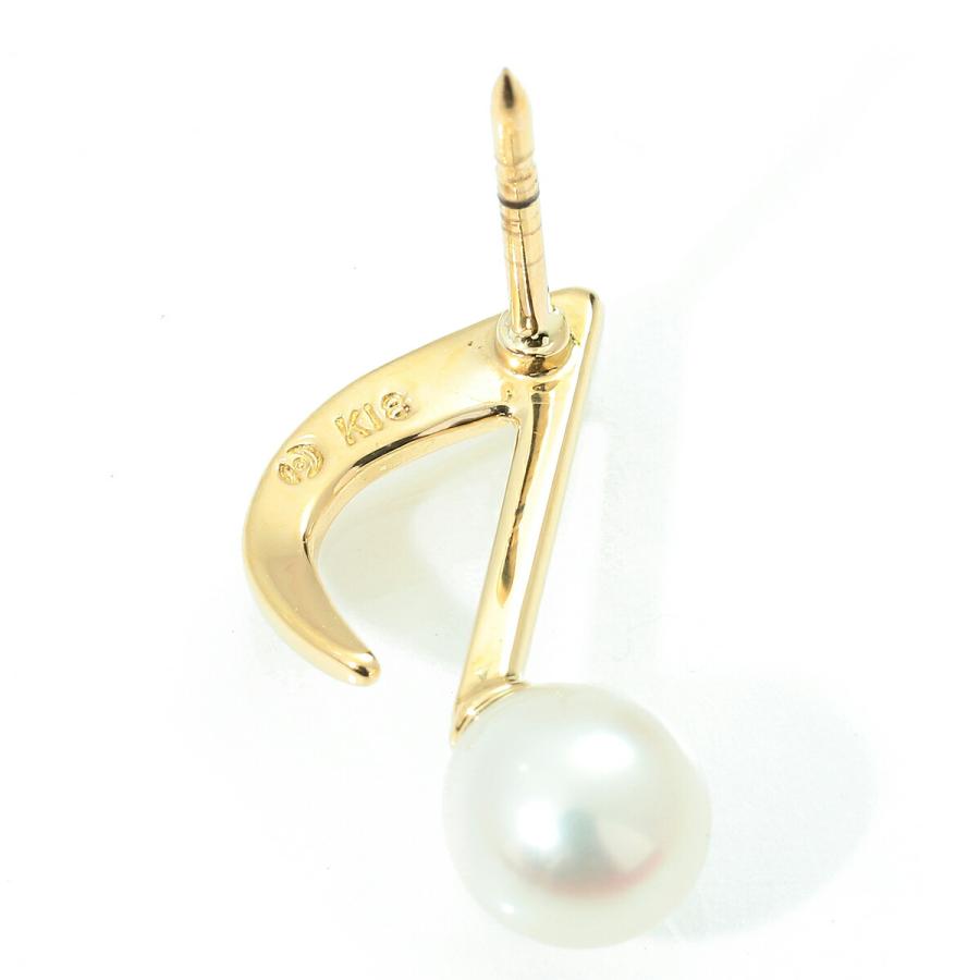 TASAKIタサキ ピンブローチ パール K18 ケース付き TASAKI（タサキ） 音符モチーフパール ピンブローチ 真珠 5.5mm K18
