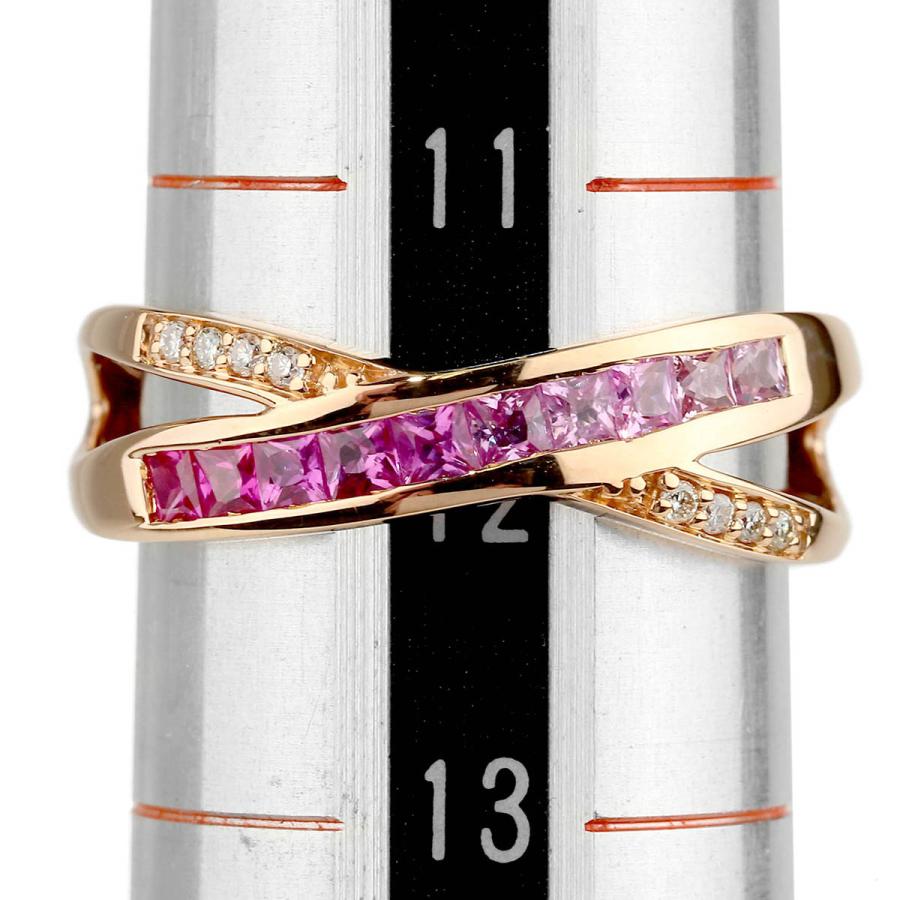 ルビー 0.60ct ピンクサファイア ピンクゴールド K18PG リング 12号 