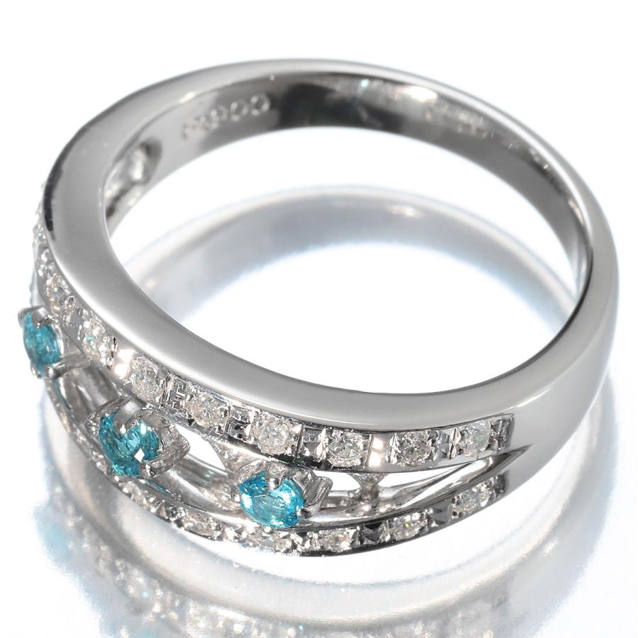 リング 指輪 パライバトルマリン ダイヤモンド 0.27ct Pt900 12号 中古  