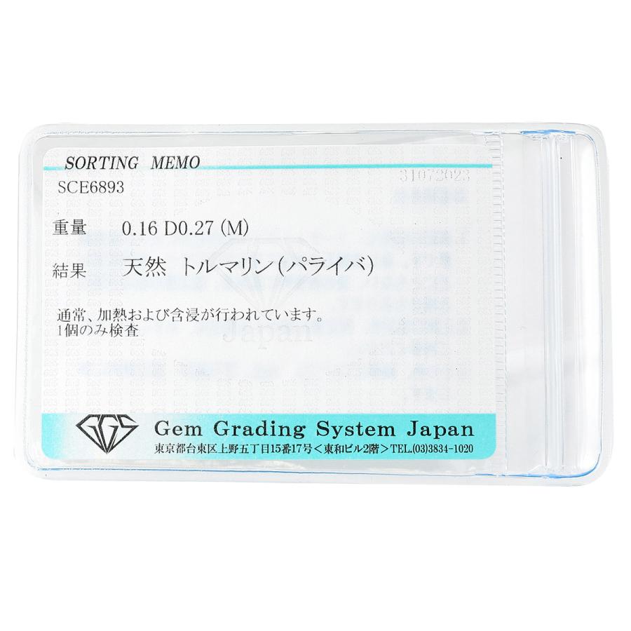 リング 指輪 パライバトルマリン ダイヤモンド 0.27ct Pt900 12号 中古  