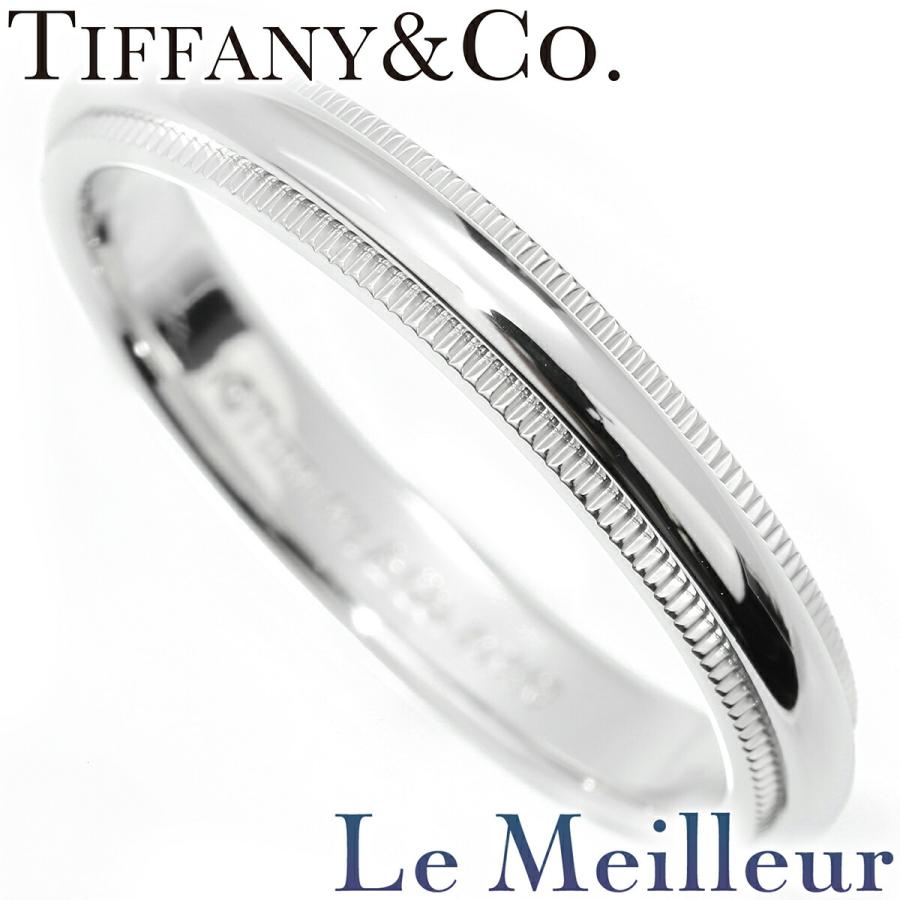ティファニー / TIFFANY＆Co Pt950 ミルグレイン バンドリング　♯１６ ２ｍｍ メンズ　[4175] TIFFANY&Co.（ティファニー） トゥギャザー ミルグレイン バンドリング