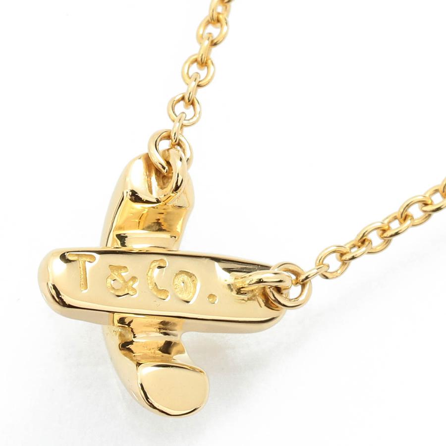 最終値下げ5/10迄 ティファニー クロス ネックレス ゴールド 中古 TIFFANY&Co.（ティファニー） クロスステッチ ネックレス イエロー