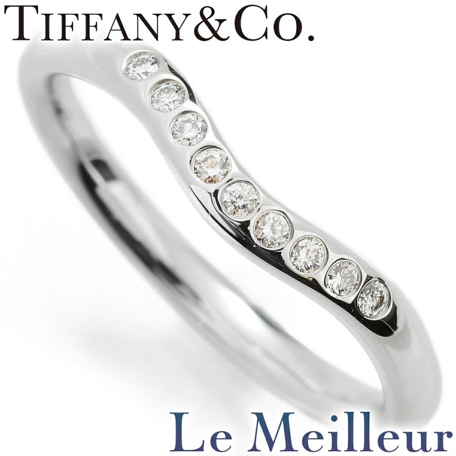 ティファニーカーブドリング 9号　PT950　新品仕上げ　無傷未使用に近い TIFFANY&Co.（ティファニー） エルサ・ペレッティ カーブドバンド 9P
