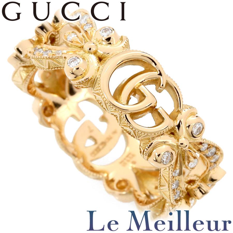 GUCCI グッチ フローラ リング 指輪 ダイヤモンド K18 7号 中古  