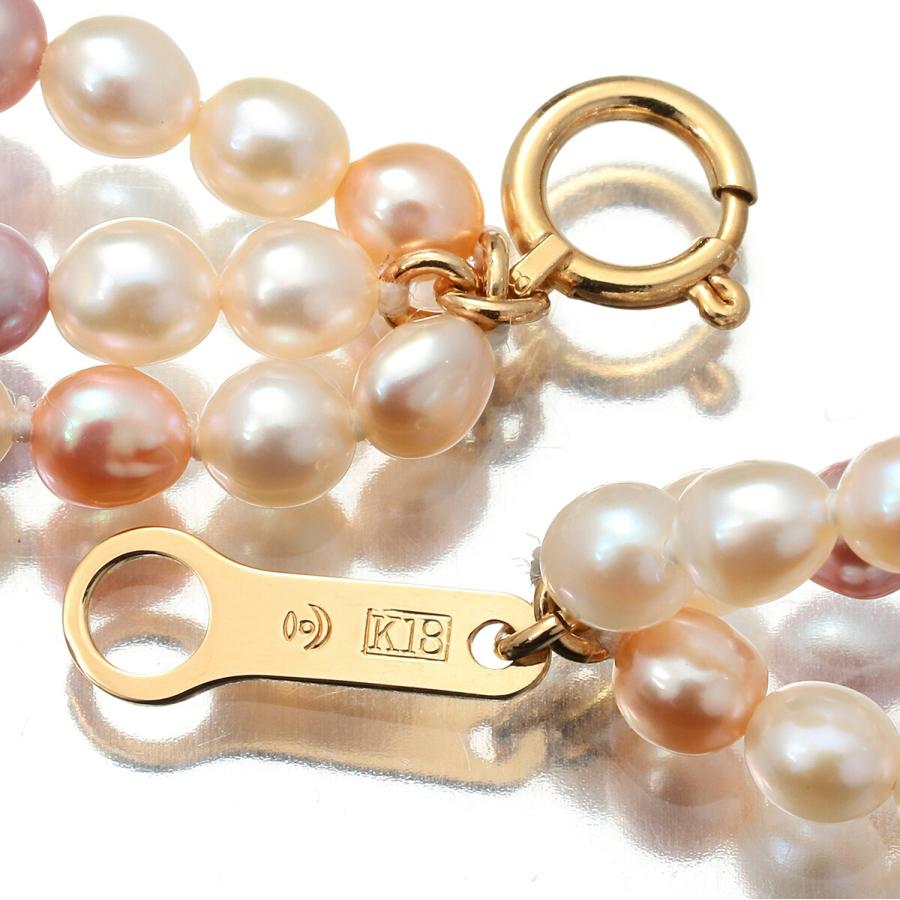 TASAKI（タサキ） 3連 マルチカラー ネックレス 淡水真珠 2.9〜3.5mm