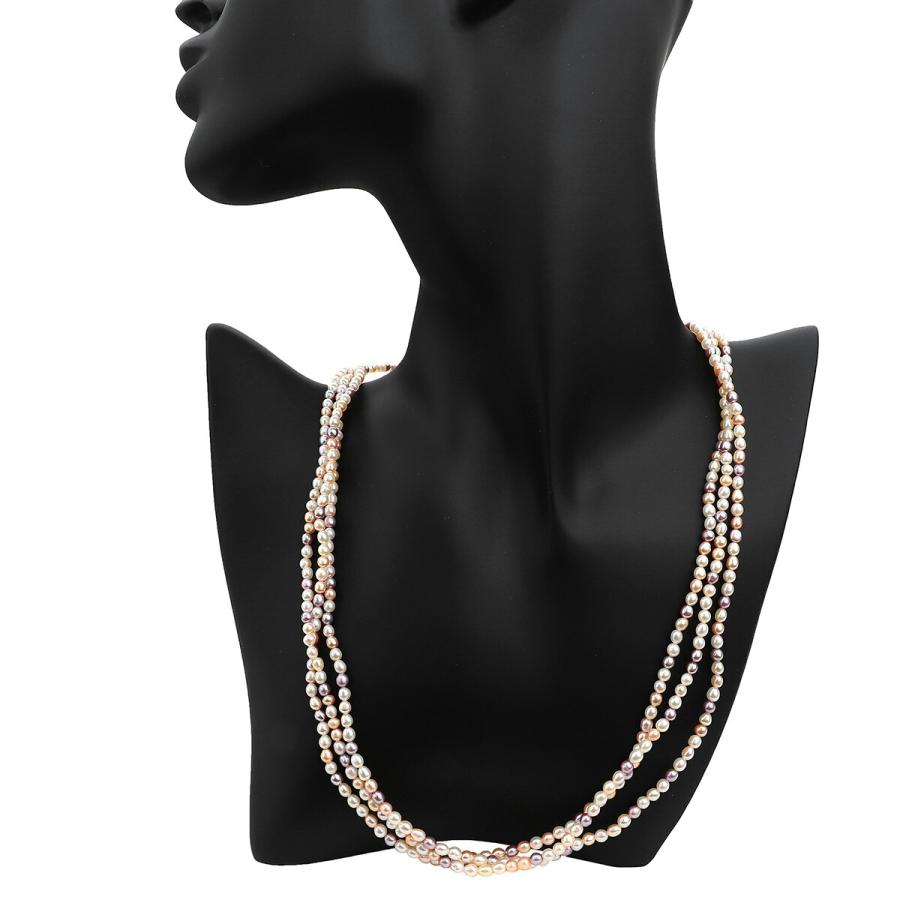 新品☆田崎真珠✨TASAKI 3連パールネックレス　淡水　本真珠 TASAKI（タサキ） 3連 マルチカラー ネックレス 淡水真珠 2.9〜3.5mm