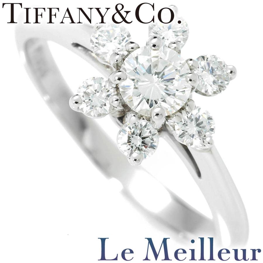 ティファニー ダイヤモンド フープ リング Pt950 8号 レディース 美品