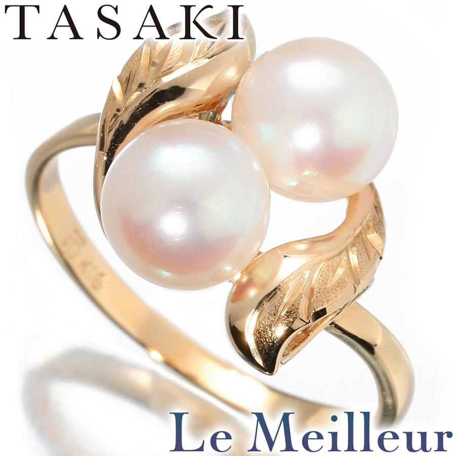 レディース TASAKI アコヤ パール シルバーリング 真珠 2粒 指輪 6.3mm 7号