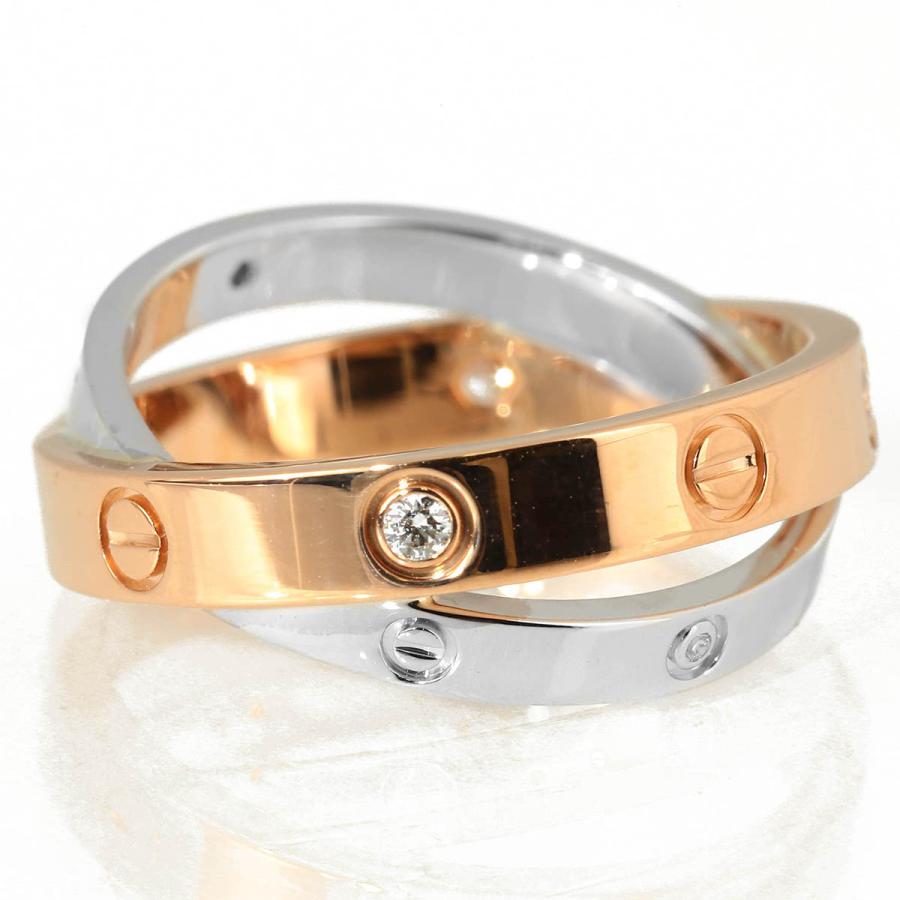 美品　Cartier Loveリングピンクゴールドダイヤ0.02ct Cartier（カルティエ） Cartier BE LOVE リング ダイヤモンド ピンク