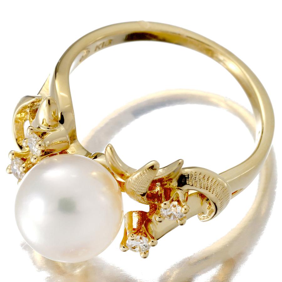 TASAKI タサキ リング 指輪 アコヤ真珠 8.2mm ダイヤモンド K18 8号  